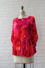 Neon Aloha Pleated Poncho OS