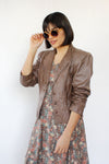 Sepia Leather Puff Jacket S/M