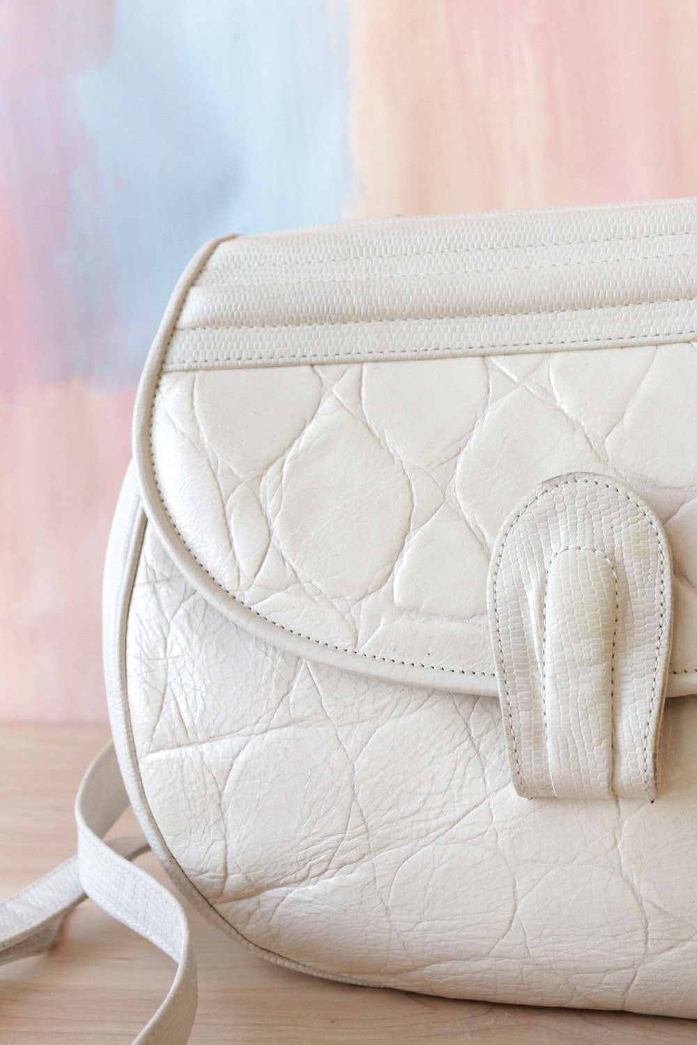 Sharif Ivory Leather Satchel