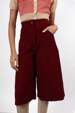 Burgundy Corduroy Culottes XS/S