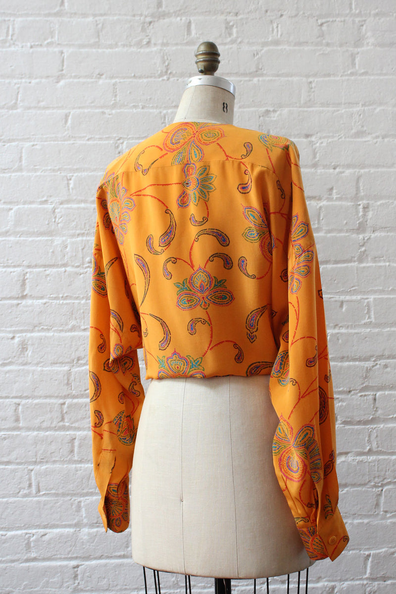 Tangerine Silk Blouse S-L