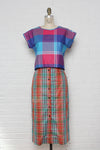 Madras Plaid Pocket Skirt M