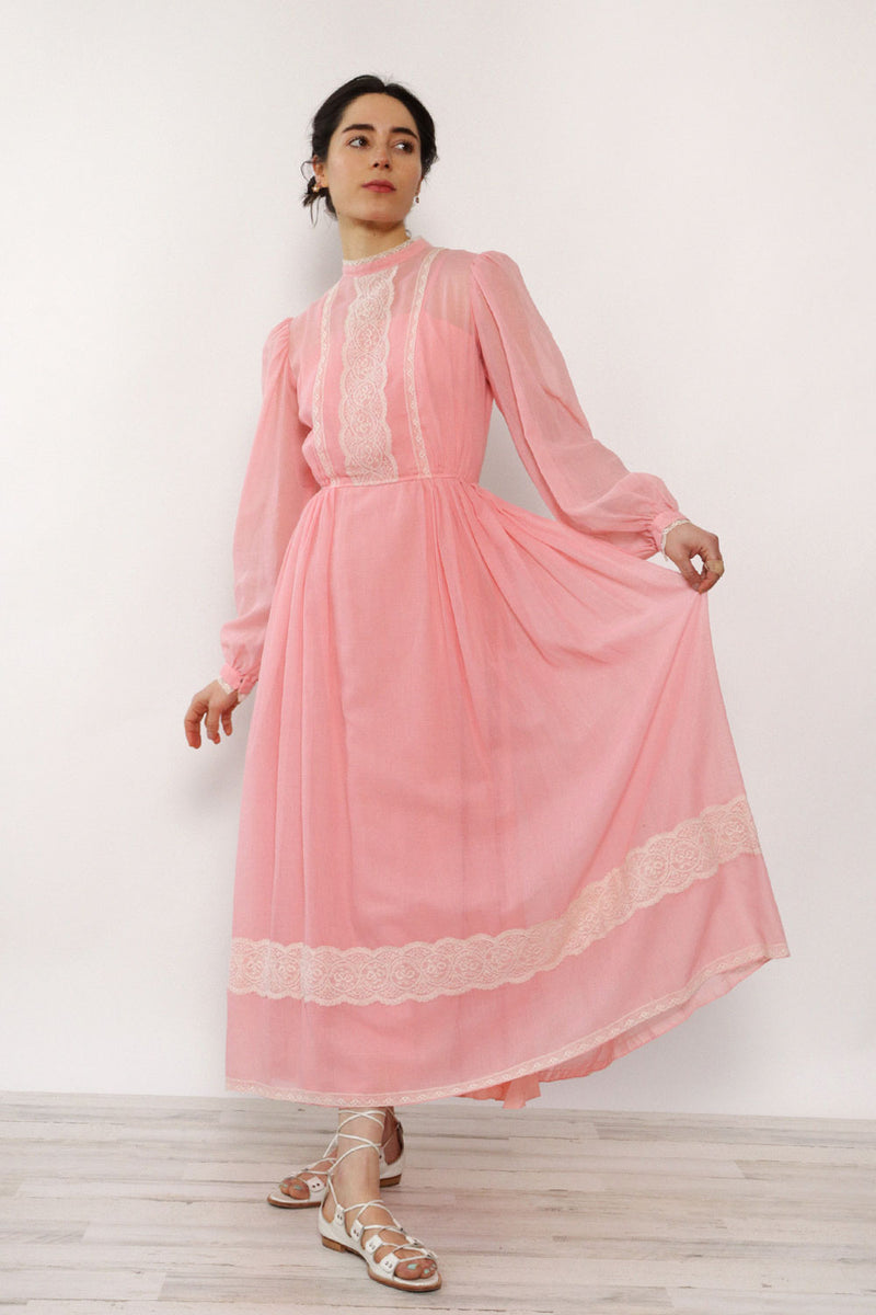 Carnation Pink Prairie Dress XS