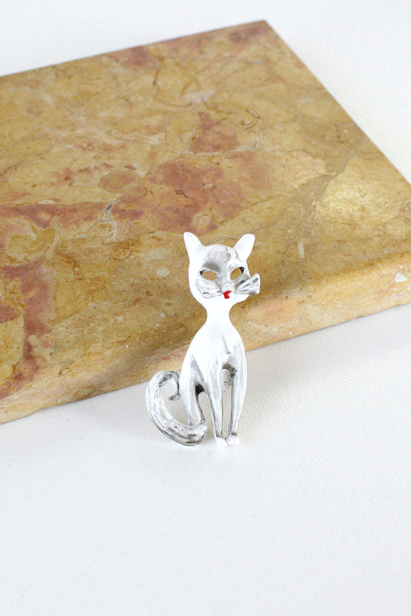 White Kitty Pin