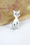 White Kitty Pin
