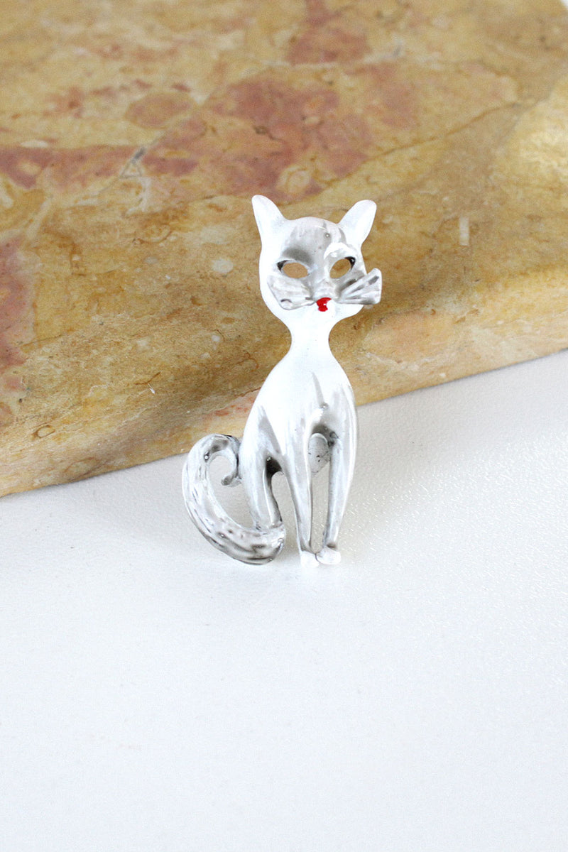 White Kitty Pin