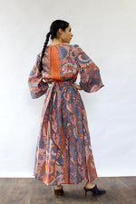 Flowing Batik Print Peasant Dress S/M
