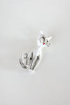 White Kitty Pin