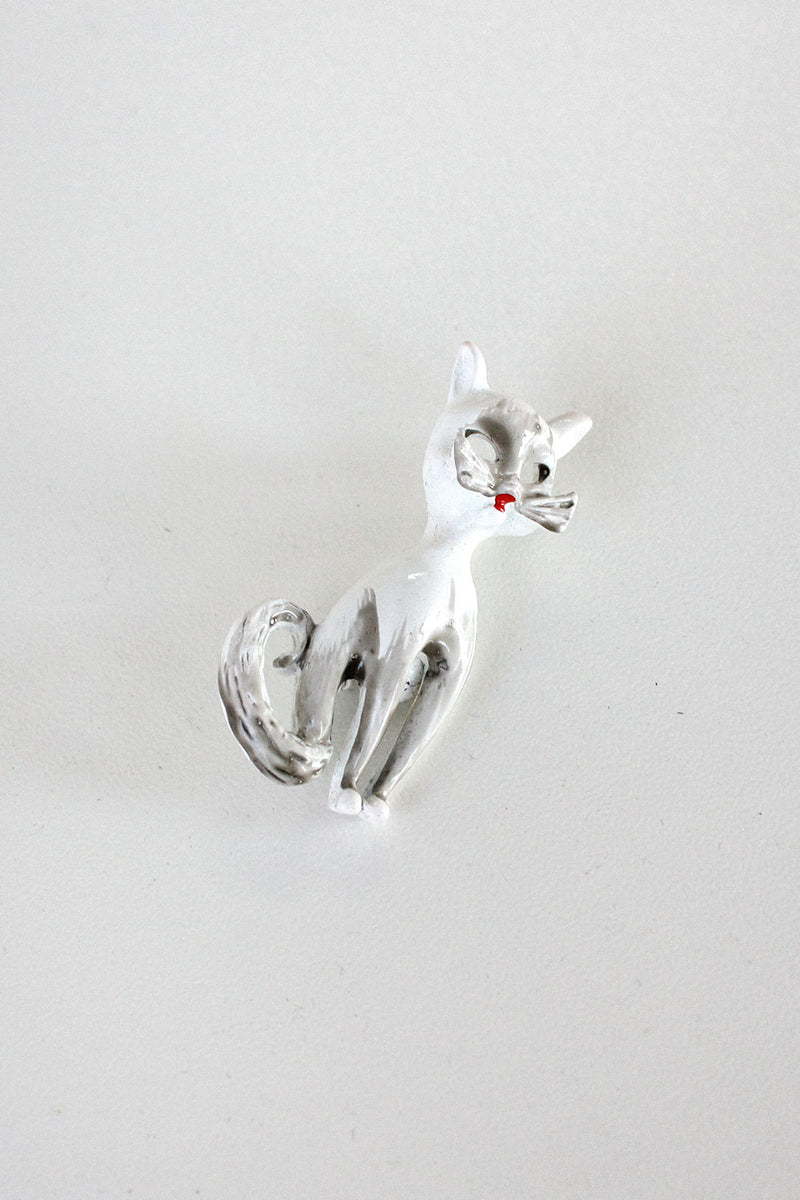 White Kitty Pin