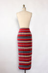 Silk Swag Striped Skirt M