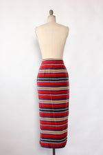 Silk Swag Striped Skirt M