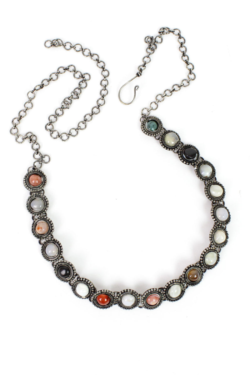 stoned metal chain belt