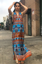 Tapestry Halter Maxi Dress S