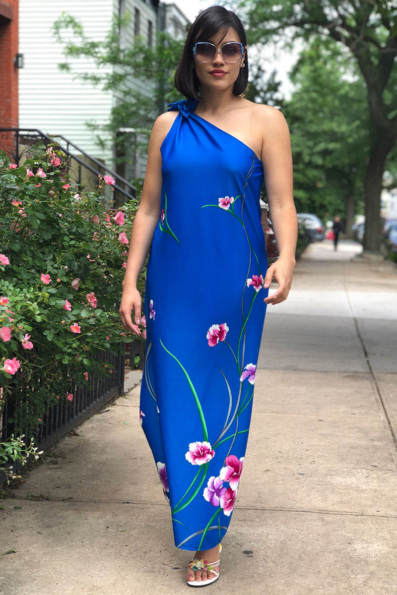 One shoulder hawaiian best sale dress