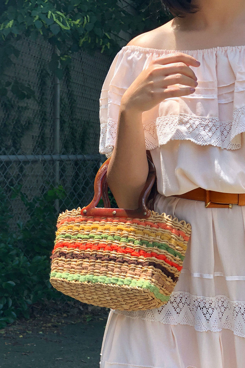 Woven Striped Handbag