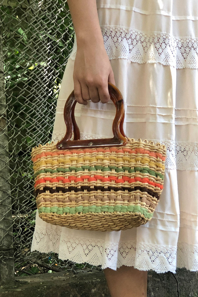 Woven Striped Handbag