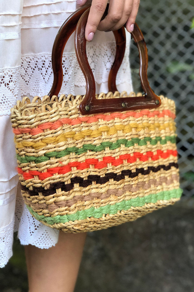Woven Striped Handbag