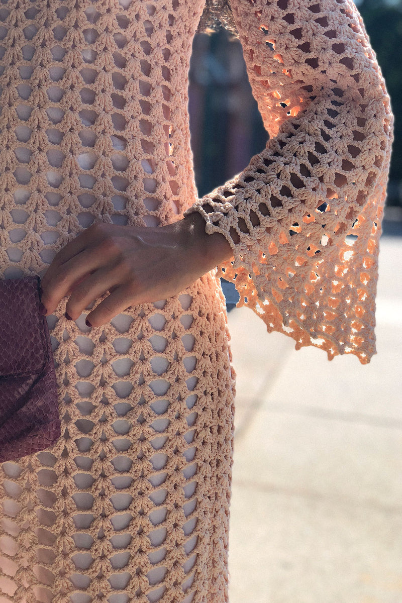 Blush Crochet Dress XS-M
