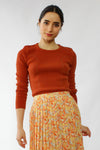 Rust Ribbed Sweater M
