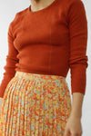 Rust Ribbed Sweater M