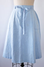 College Chambray Wrap Skirt S