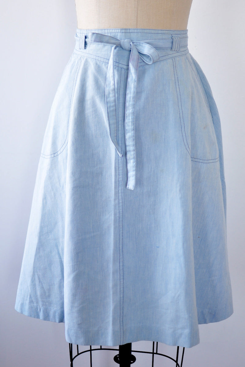 College Chambray Wrap Skirt S – OMNIA