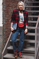 Gucci Plaid Power Blazer S/M