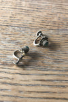 Mini Brass & Sage Screwback Earrings