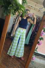 Lime Plaid Elephant Bells S/M