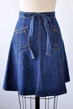 Dee Dee Denim Wrap Mini Skirt XS