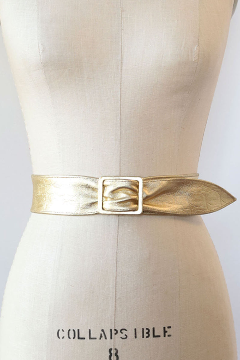 Golden Leather Waist Belt