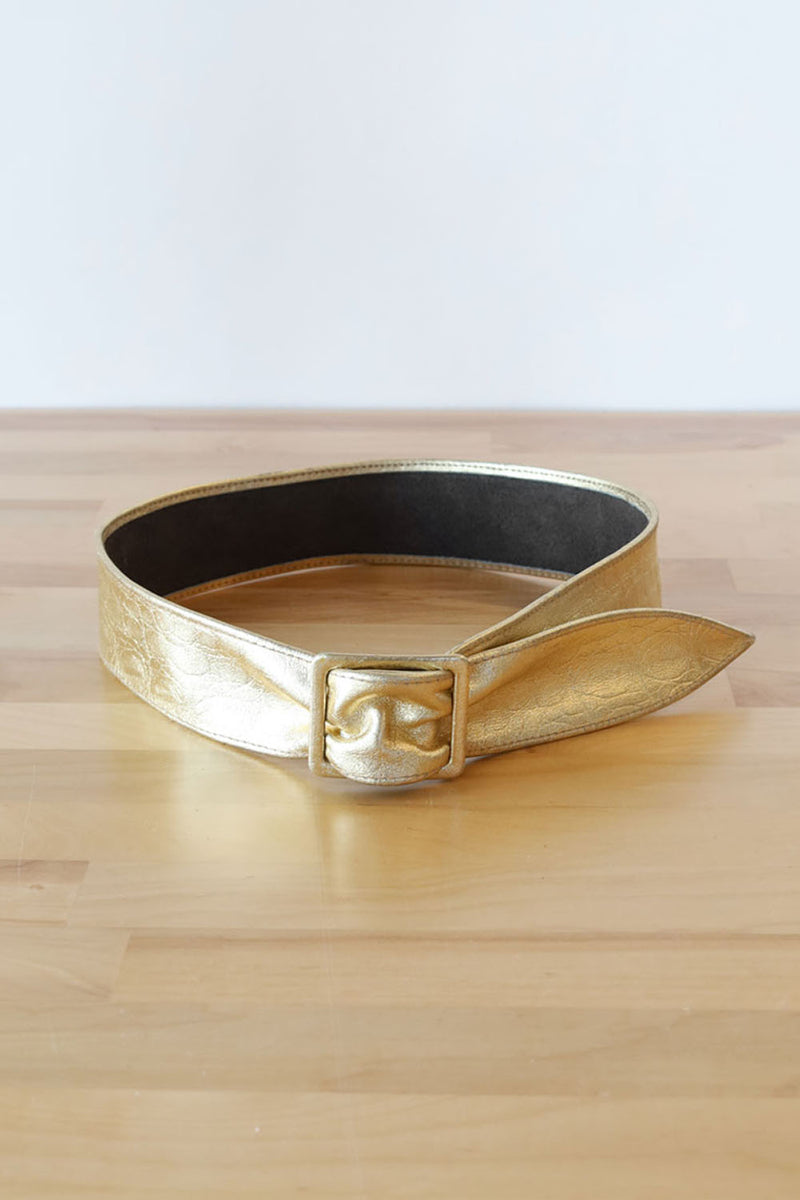 Golden Leather Waist Belt