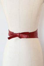 Cranberry Leather Wrap Belt