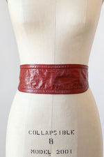Cranberry Leather Wrap Belt