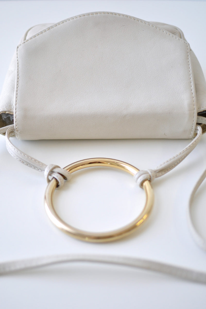 Ivory Leather Bracelet Bag