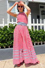 Gingham Full Sweep Maxi Dress XS/S