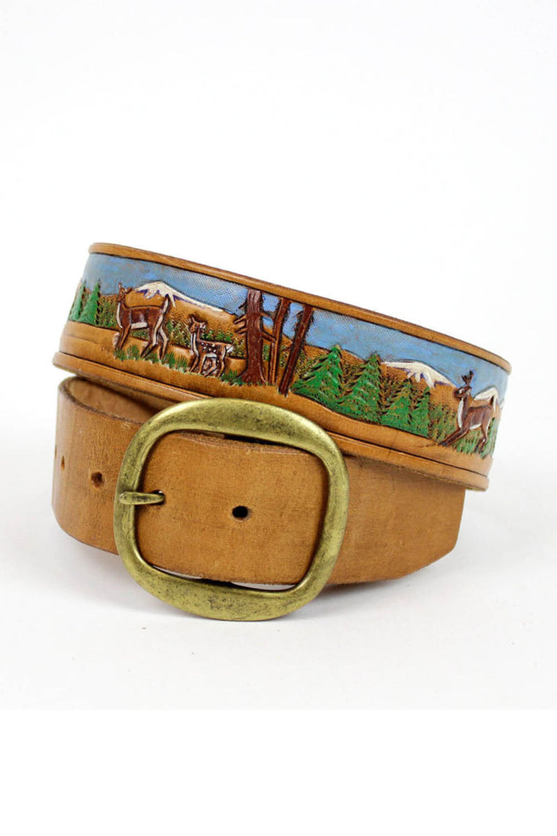 Tooled Nature Scene Belt