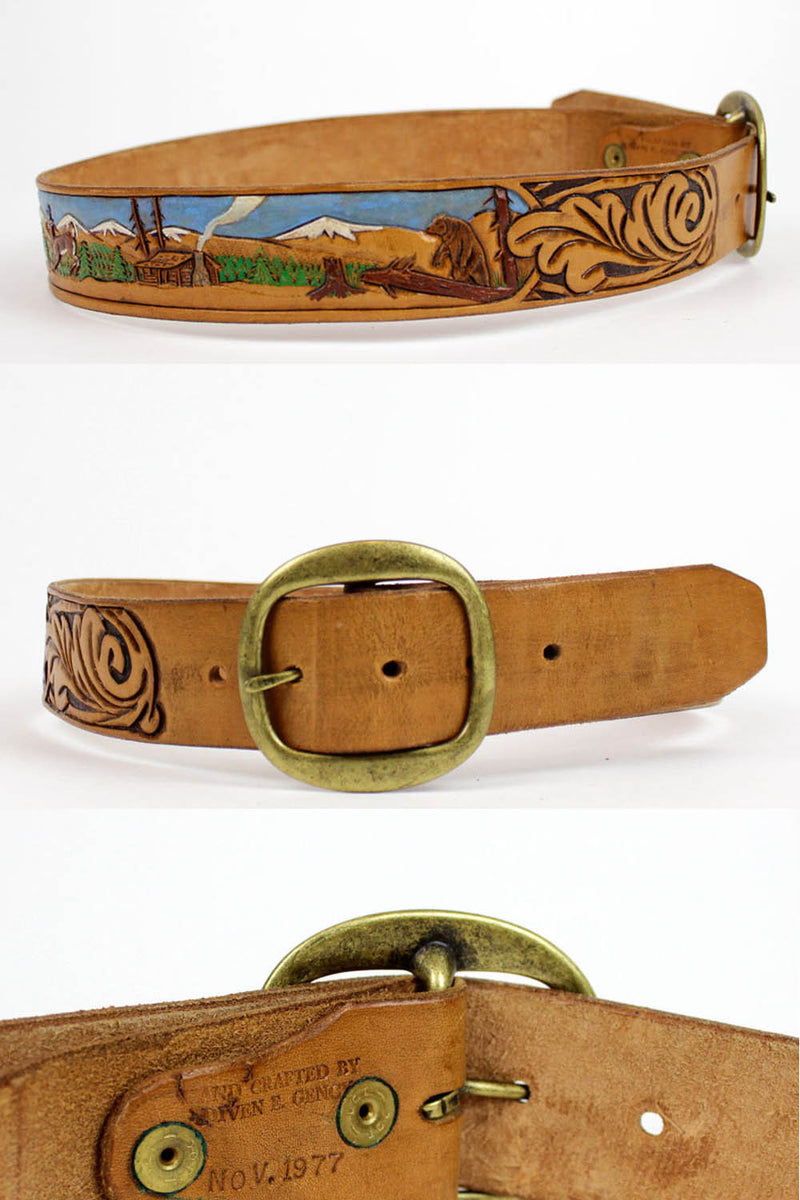 Tooled Nature Scene Belt