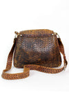 Sale / Geometric Tooled Leather Bag