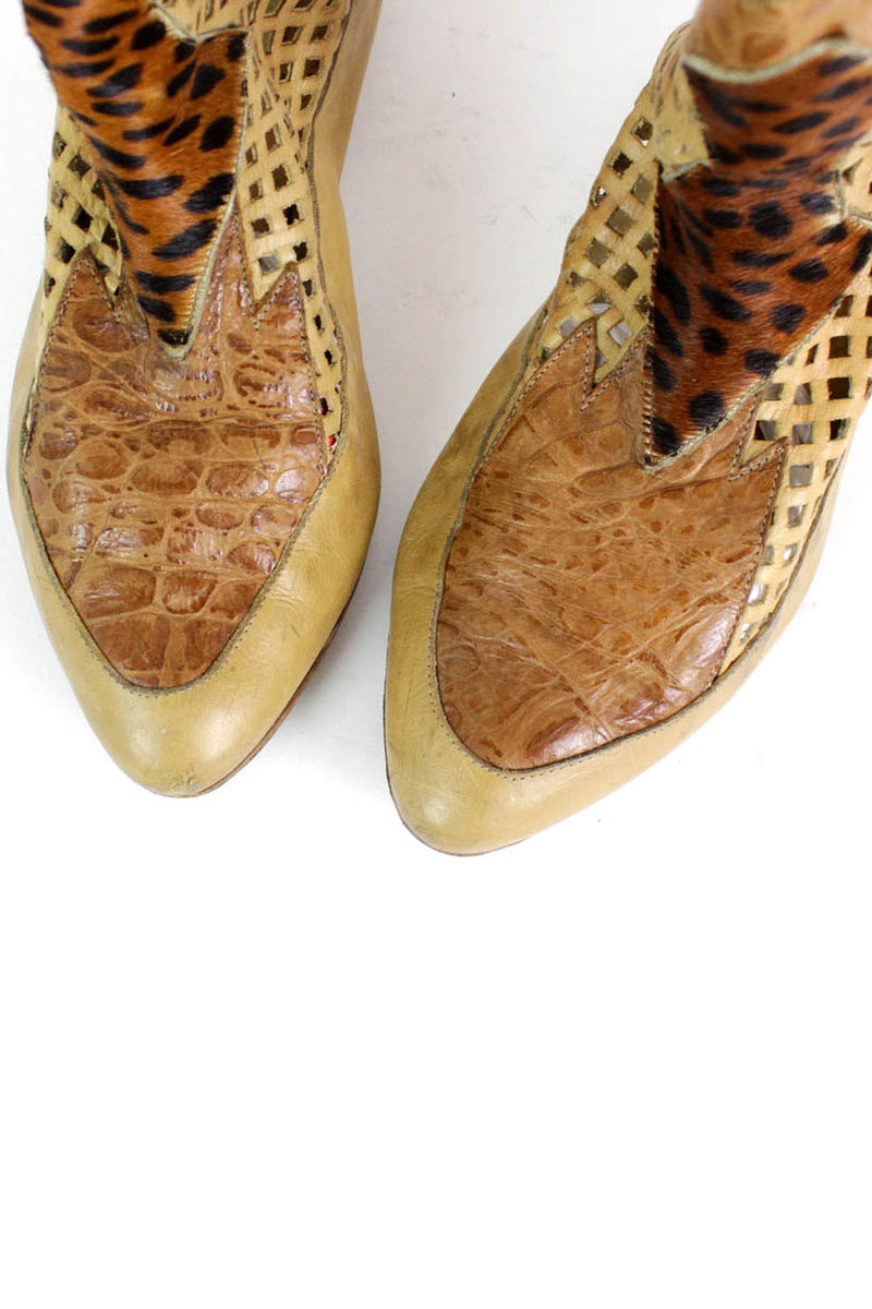 Leopard Tribal Ankle Boots 7