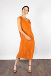 Japanese Orange Pleated Dress M-XL