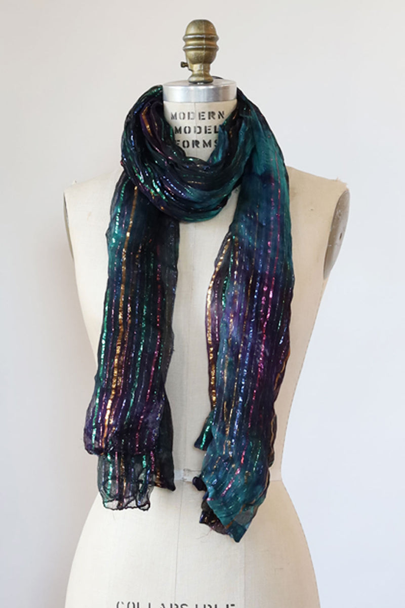 Rainbow Metallic Gauze Scarf