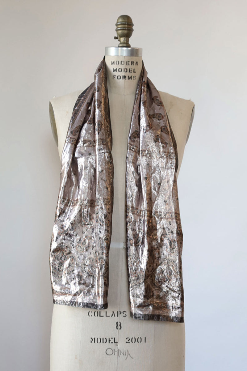 Gunmetal Lamé Scarf