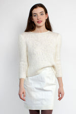 Milk White Leather Skirt S