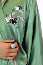 Sage Green Silk Kimono