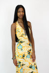 70s Trumpet Flower Halter Dress S/M
