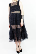 black lace trapeze dress