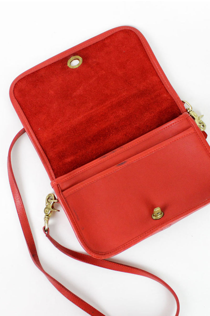 Coach Vintage Red Leather Small Mini Bag